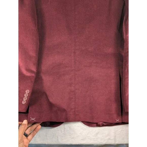 NWT $179 Nautica Mens‎ Corduroy Blazer Burgundy Burgundy Stretch Sport Coat L46